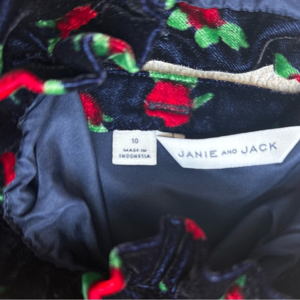 Janie and Jack Rose Print Velvet Top - Picture 2 of 3